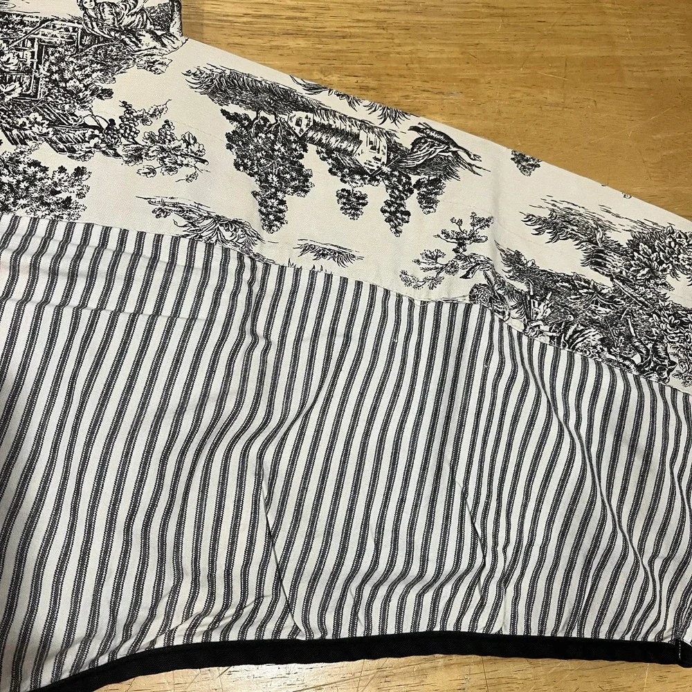 Waverly Garden Room Double‎ Layer Ascot Valance Wellington Toile Black 58x19